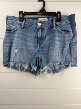 Hatch the cut off Denim fray hem side panel stretch Jean short size 27 3” inseam